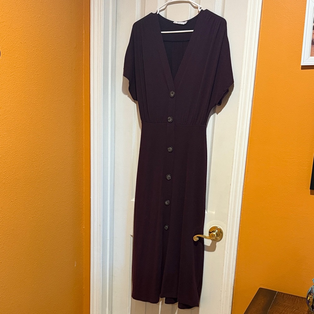 Burgundy Button-Down Dress-size S